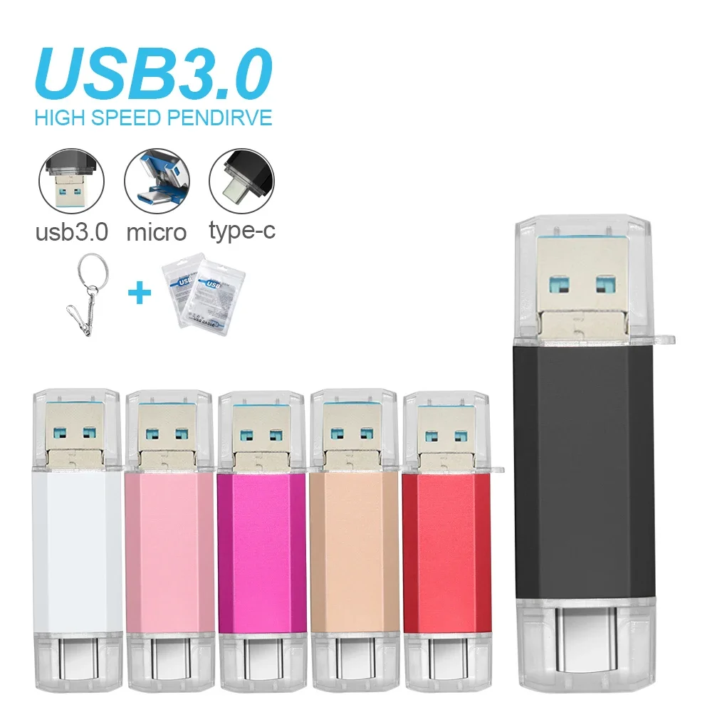 OTG Usb Stick Type C Pen Drive 128 GB 64 GB 32 GB 16 GB USB Flash Drive 3.0 Pendrive Hoge Snelheid Pendrive Voor Type-C Apparaat