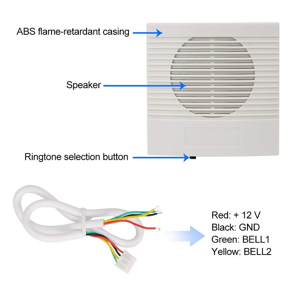 Przewodowy DC12V dzwonek robić drzwi 4 przewody dingdong musical dzwonek dzwonek robić drzwi dzwonek robić kontroli dostępu elektroniczny system bezpieczeństwa nie ma potrzeby baterii