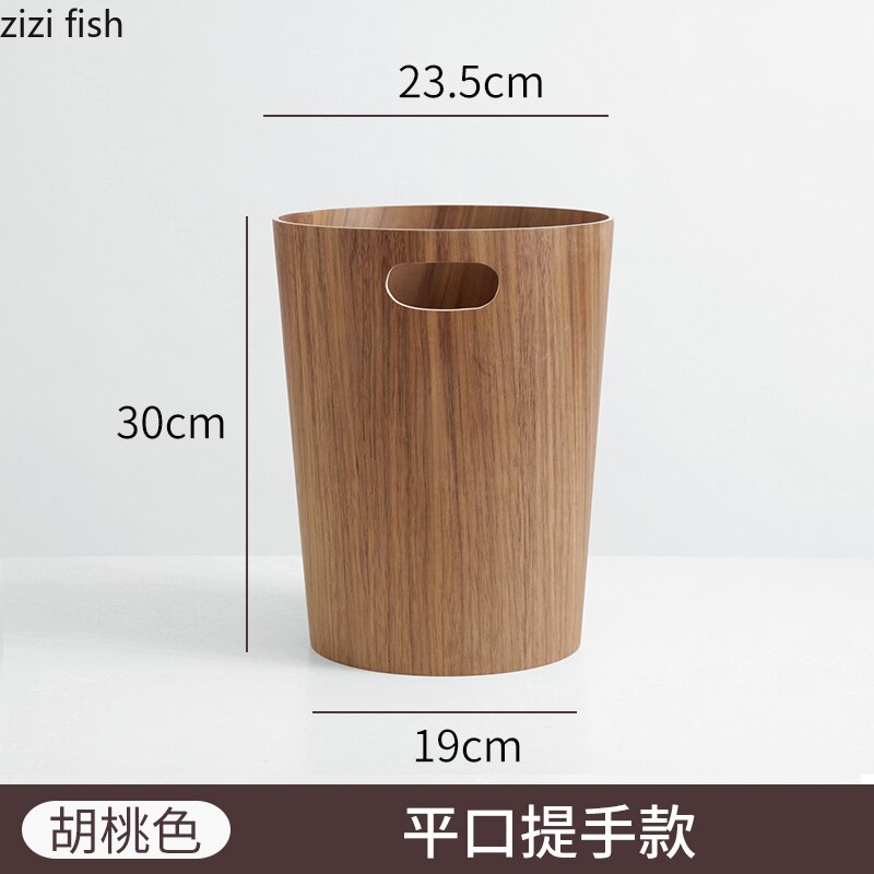 Poubelle en bois massif ronde avec couvercle poubelle ménage corbeille cuisine poubelle outils de nettoyage poubelles bac de rangement