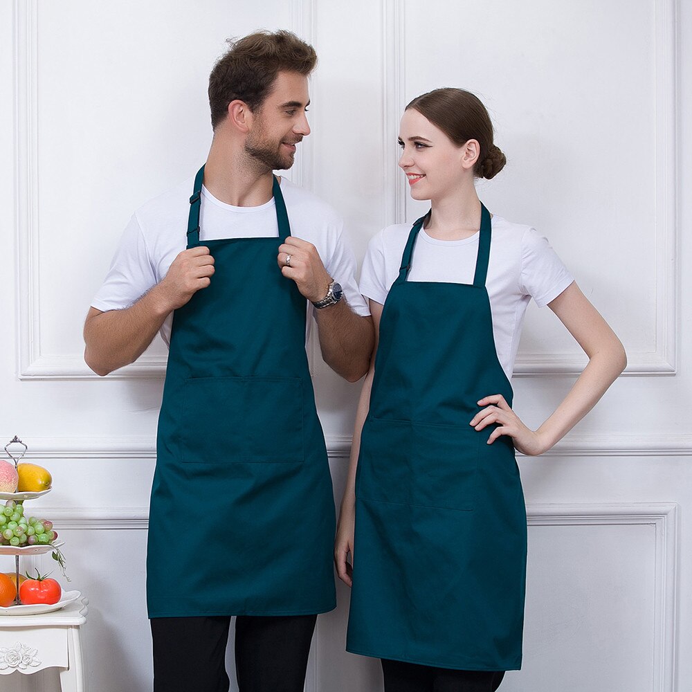 6 farger justerbar grime hals forkle fast lang lomme kokk arbeidsklær restaurant hotell matte service kelner arbeidsuniform bbq forkle