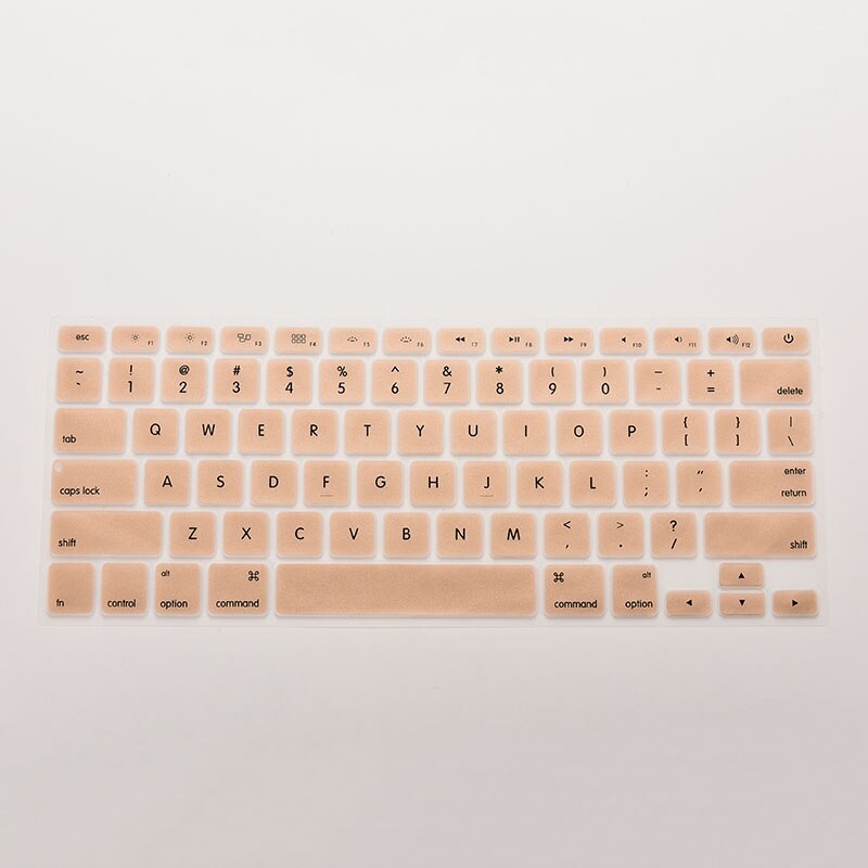 Funda de silicona con teclado para Apple Macbook Pro, MAC 13, 15 y 17, 7 colores,: Dorado