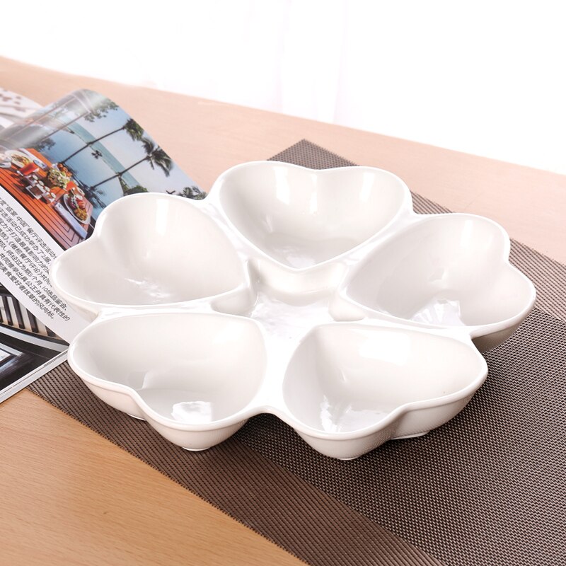 Ceramic bowl Living room fruit platter Dried fruit plate subdivision home snack plate