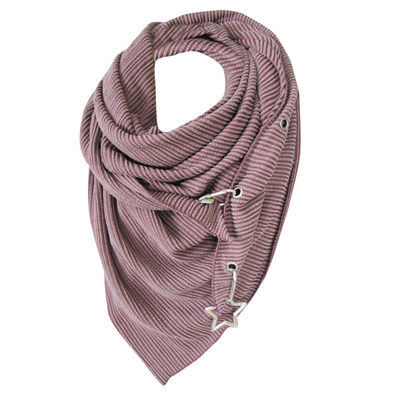 Dames sjaal dames warme wintersjaals met ster hanger zachte sjaals vrijetijds effen stippen print knoop zachte nekwikkel: Roze
