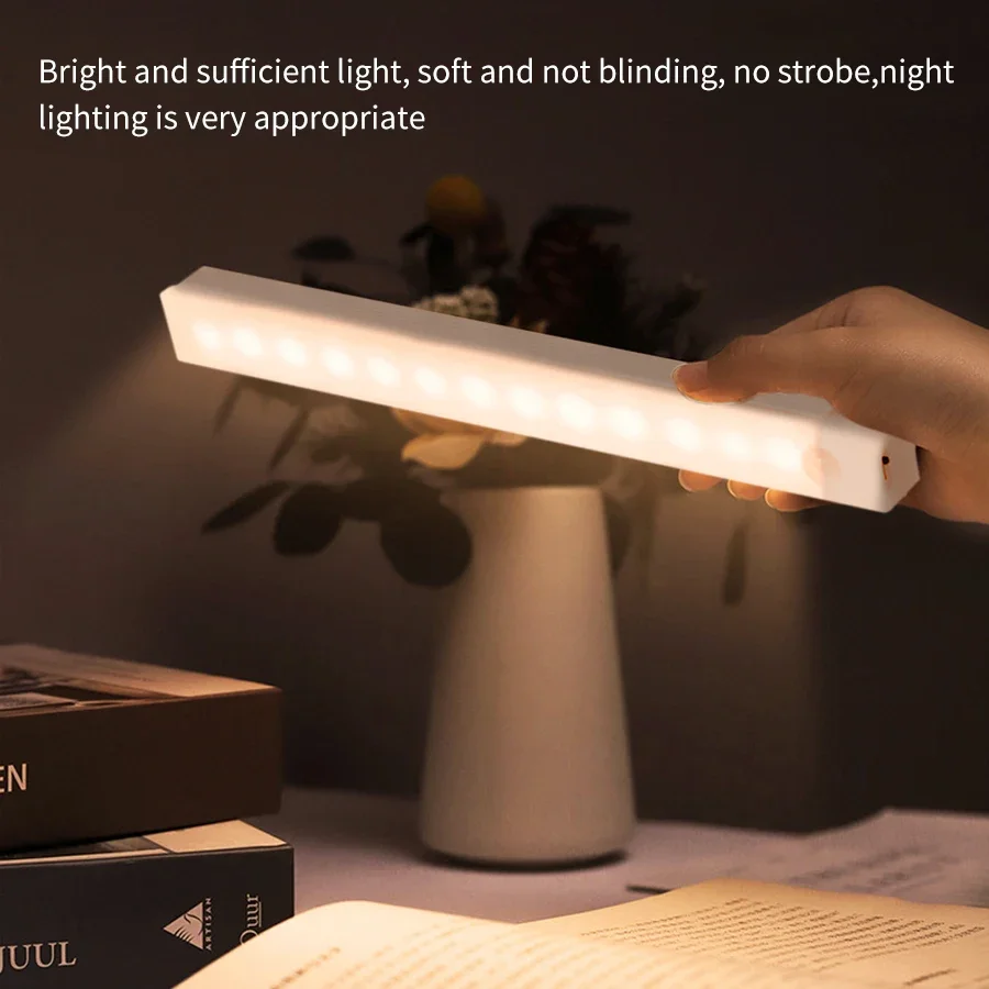 Luz LED para armario con Sensor de movimiento, luz nocturna LED recargable inalámbrica, portátil, para cocina, armario, escalera, retroiluminación