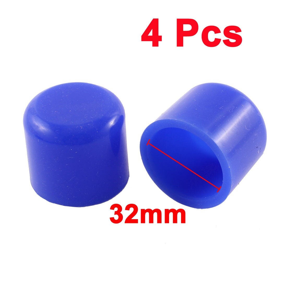 Bouchon d'obturation en Silicone pour Tube d'aspiration, embout de tuyau d'aspiration, accessoires de voiture bleu, 4/6/8/12/16/19/25/30/32mm: 4pcs 32mm