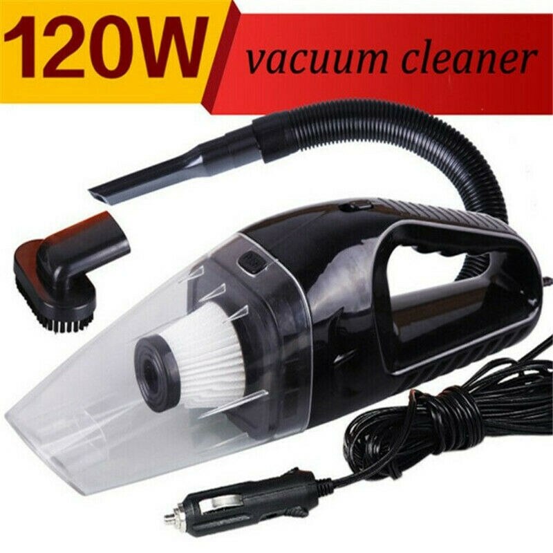 12v krachtige handstofzuigers voor in de auto, tapijtreiniger voor in de auto 120w 4000pa met sigarettenplug voor het reinigen van dierenhaar, roet, roet: Default Title