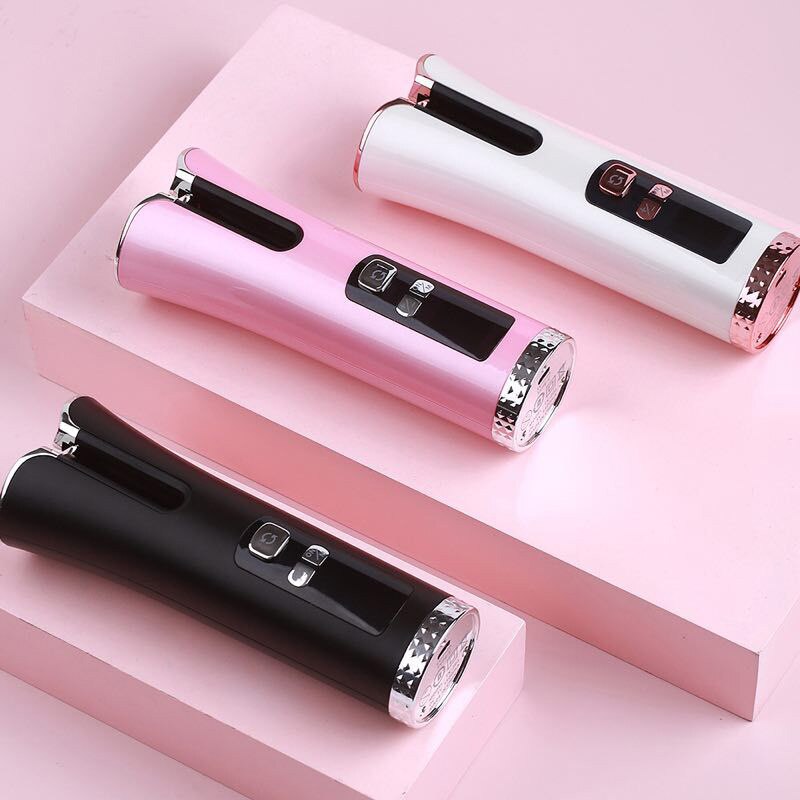 Wireless Automatic Hair Curler Cordless Rotating Curling Iron Stick LED Display Temperature Adjustable Wave styling Curler Wand