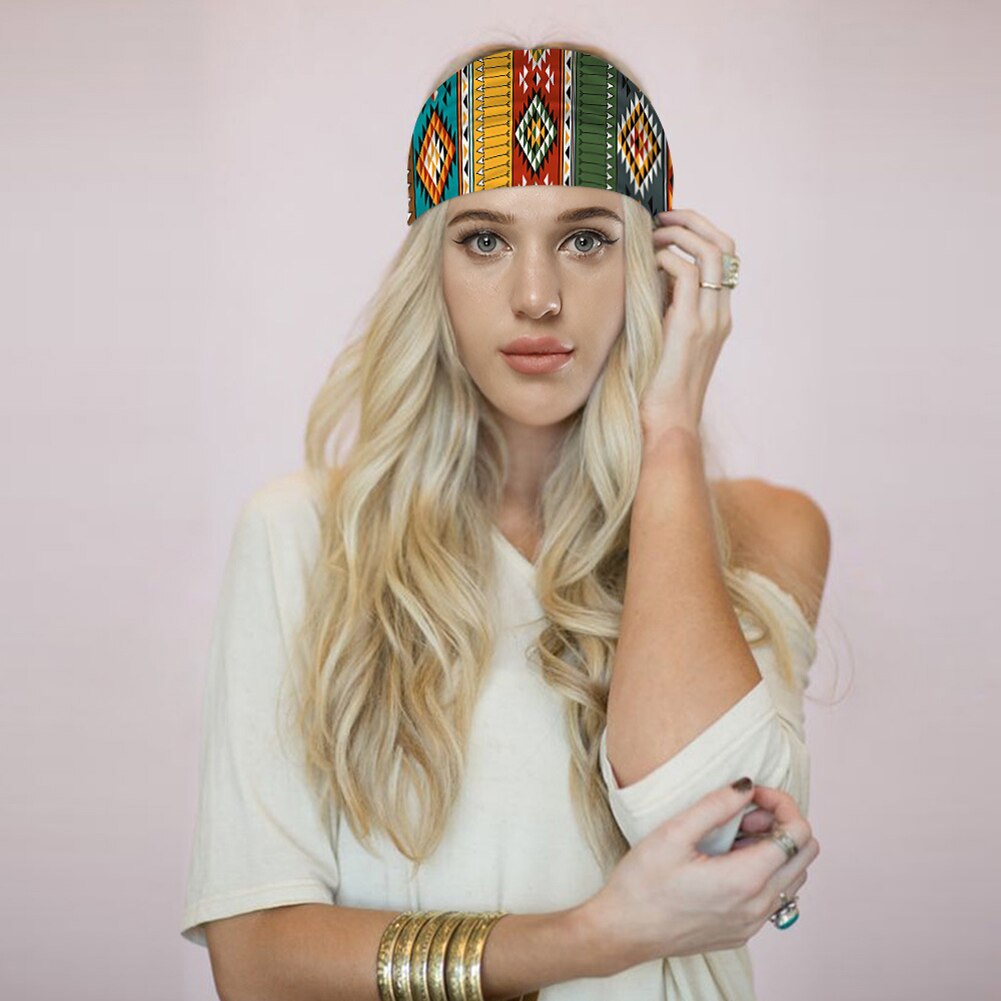 1pc flag pattern stretchable sports headband men women fitness sweat bands anti-slip yoga hair bands outdoor headband scarf