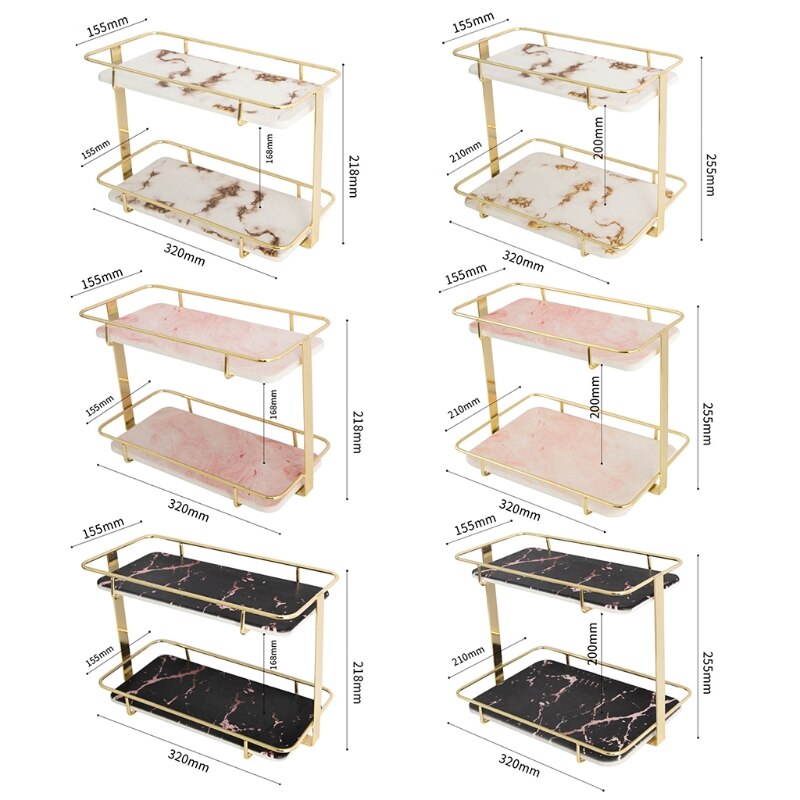 2 Layers Desktop Storage Rack Multifunction Shelf Organizer Holder for Kitchen Bathroom