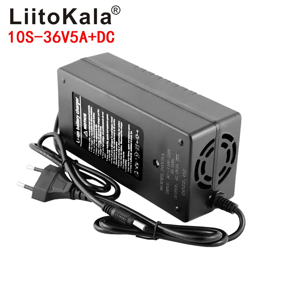 LiitoKala – chargeur 36V 2a 18650, sortie 42V 2a, entrée, Lithium Li-ion, li-poly, pour vélo électrique série 10 36V: 36V5A-DC