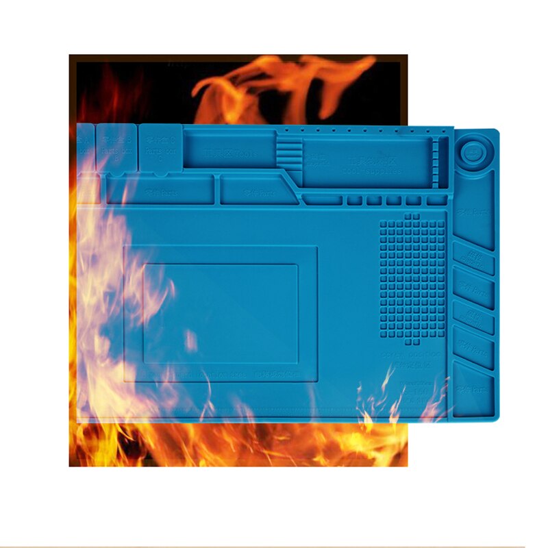 Eruntop ESD Heat Insulation Soldering Working Mat With magnet Silicone insulation pad High temperature resistance welding Mat