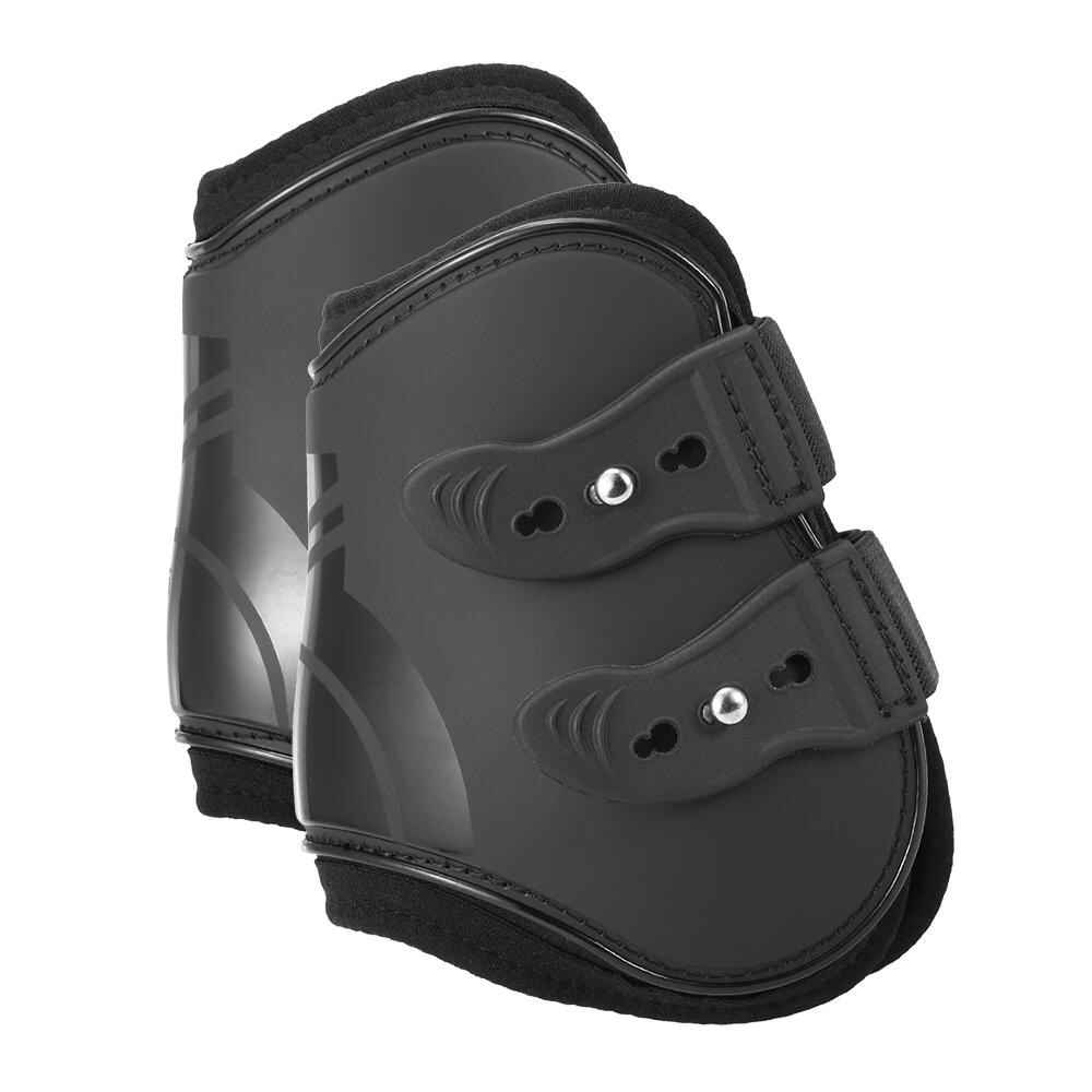 4 PCS Front Hind Leg Boots Horse Leg Boots Equine Front Hind Leg Guard Equestrian Tendon Protection Horse Hock Brace Equipment: black hind leg