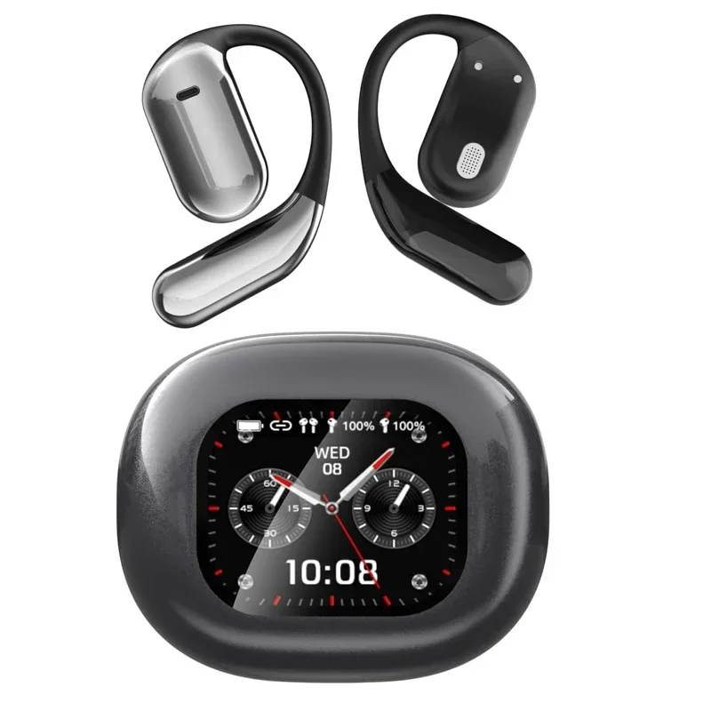 Auricolari wireless aperti uyuxio con schermo lcd touch e traduzione delle lingue tramite intelligenza artificiale, 144 lingue ,  bt 5.4 cuffie: Default Title