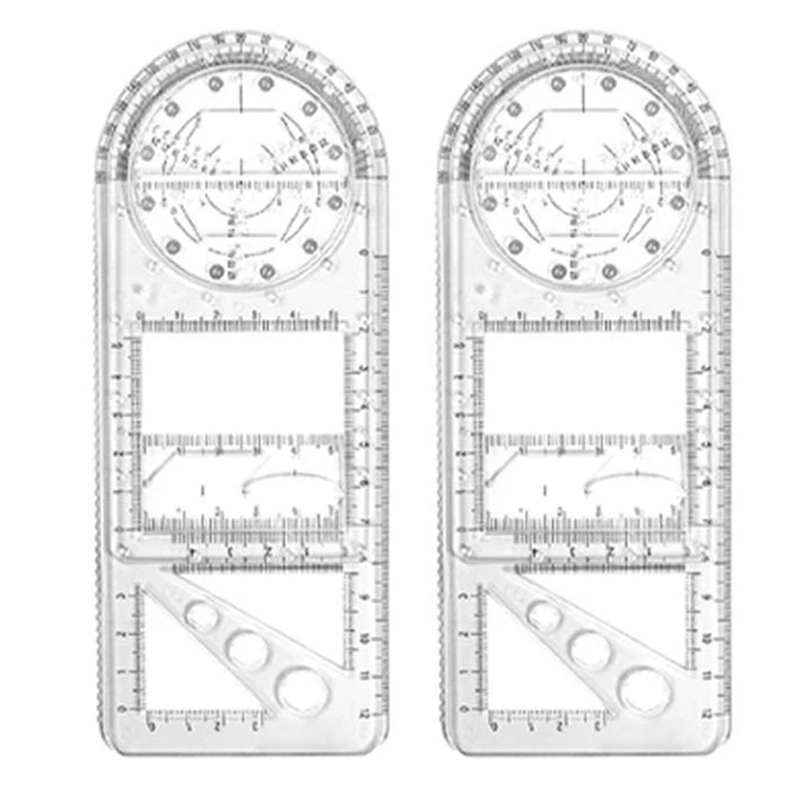 1pc Geometric Ruler Drawing Template Art Construction Architect Stereo Geometry Circle Drafting Measuring Scale Ruler: G
