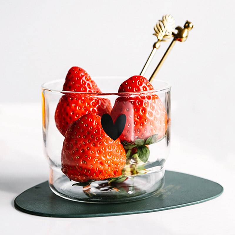 2PCSX300ML Handmade Pyrex transparent Milk Cup Yogurt Cup can be Folded into Transparent Baked Pudding Water glass Cup