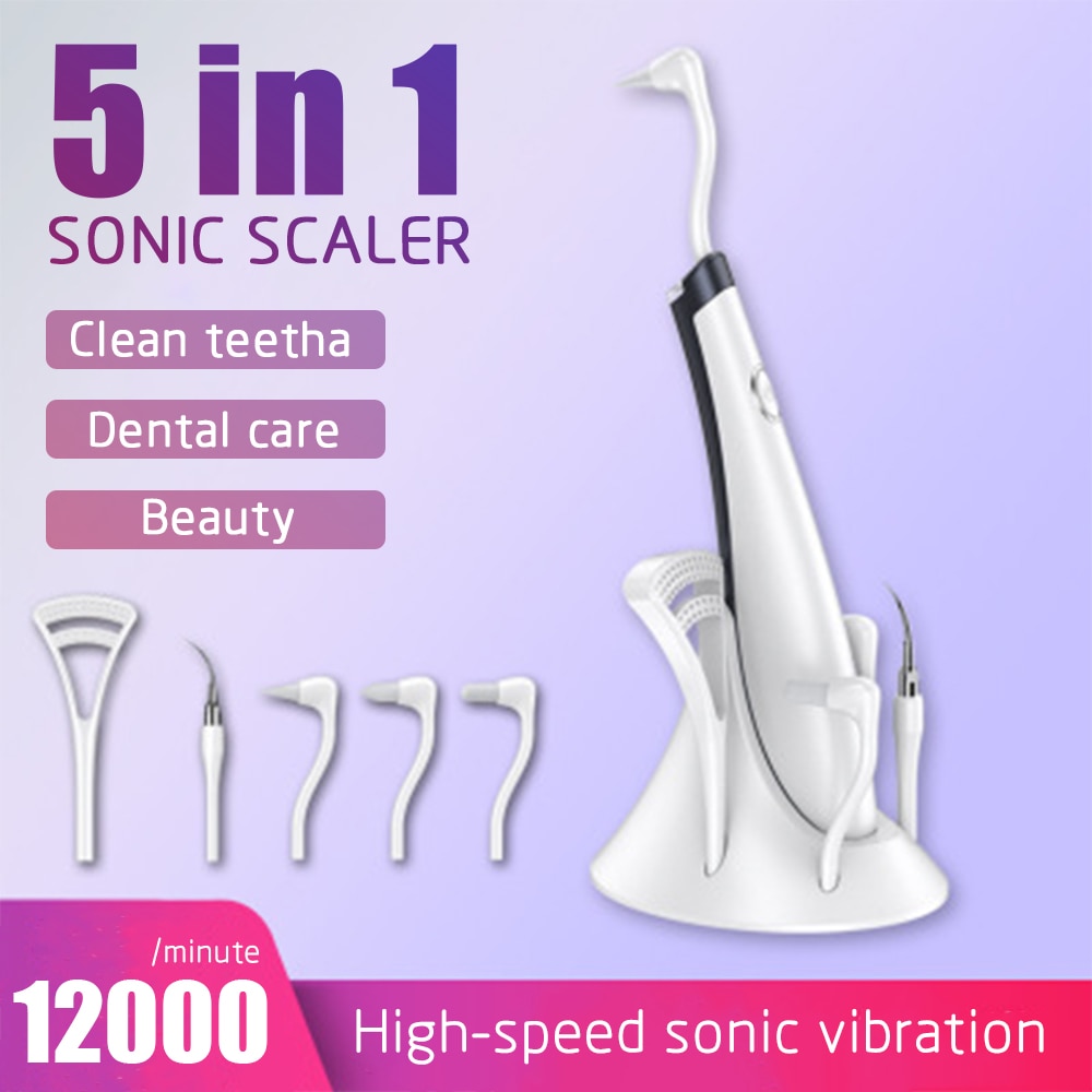 5 In 1 Elektrische Ultrasone Tandheelkundige Scaler Tand Vlekken Tandsteen Tool Scaler Tand Calculus Remover
