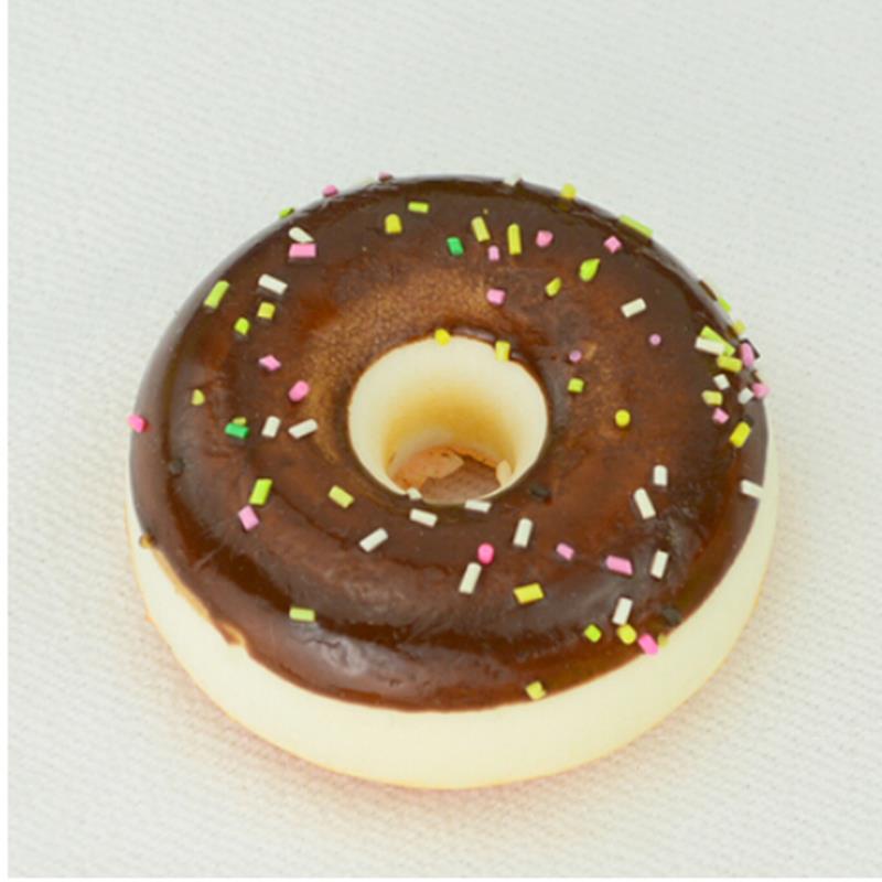 1PCS 5CM Artificial Mini Donut Kawaii Chocolate Noodles Sweet Roll Pretend Toys Kitchen Toys