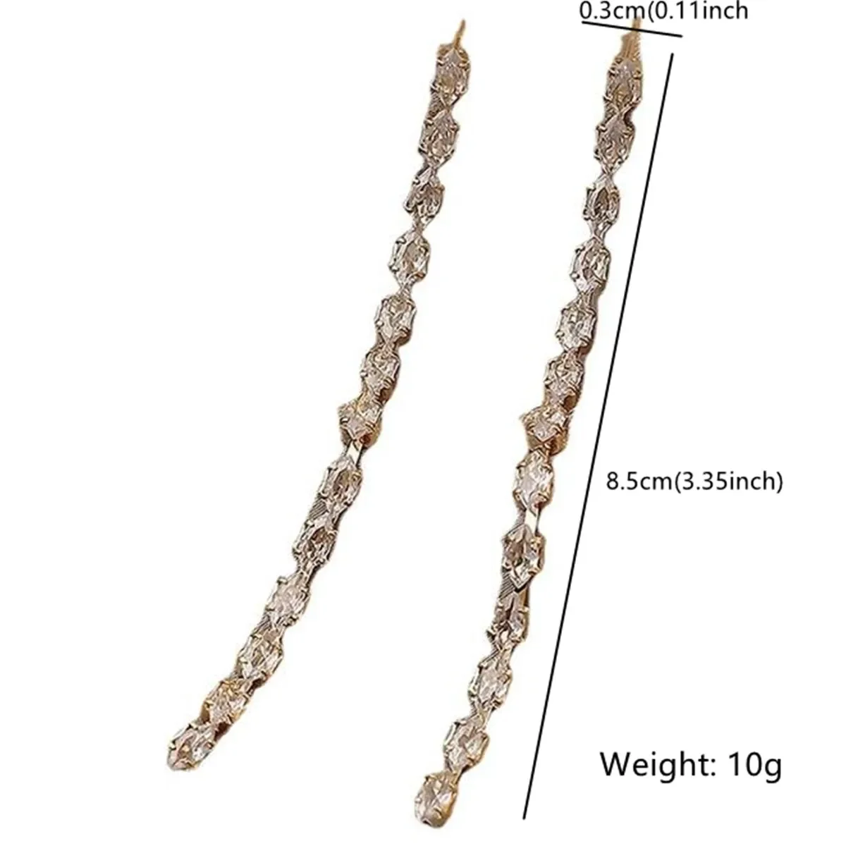 FYUAN-pendientes de cristal de circón geométricos simples para mujer, aretes largos con borlas, Color dorado y plateado, joyería para fiestas y bodas