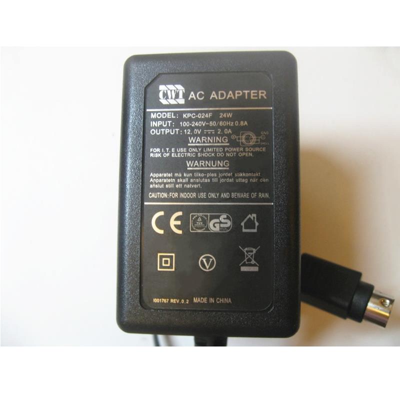 Genuine EU CWT KPC-024F 12V 2A 24W 4PIN AC Adapter For HIKVISION DS-7204HWI-SH Economic WD1 DVR LTD8308T-FT Power Supply Charger