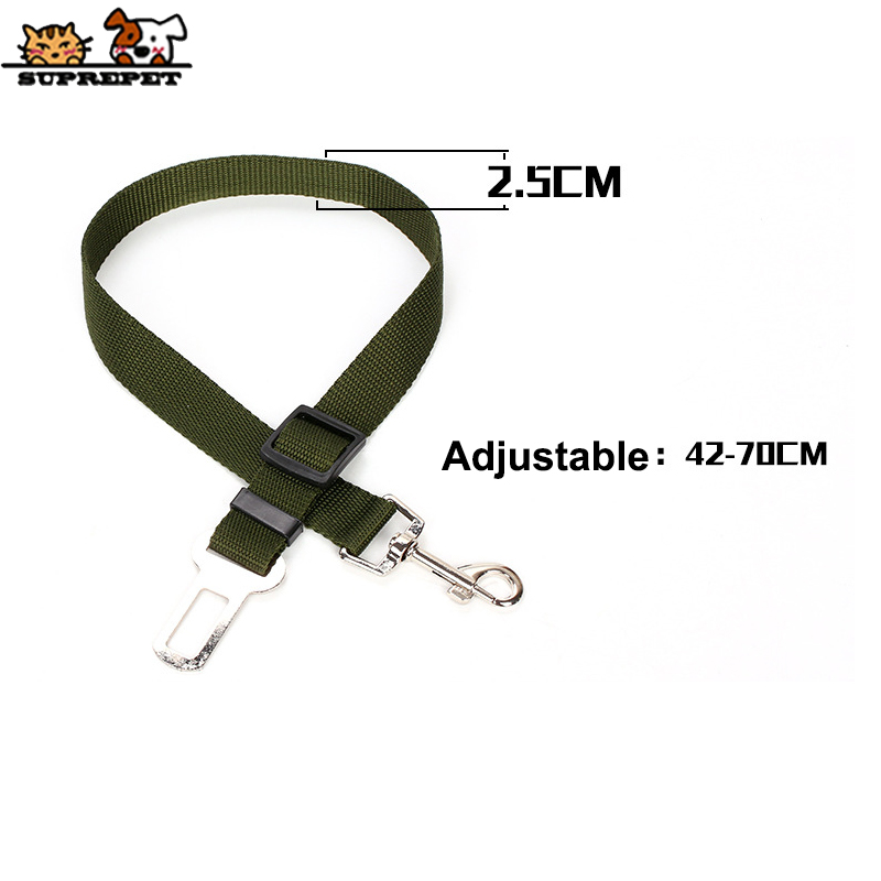 Suprepet Pet Dog Seat Belt Nylon Autogordel Voor Hond Veiligheid Hond Riem In Auto 65 Cm Verstelbare Puppy kraag Leash Halsband