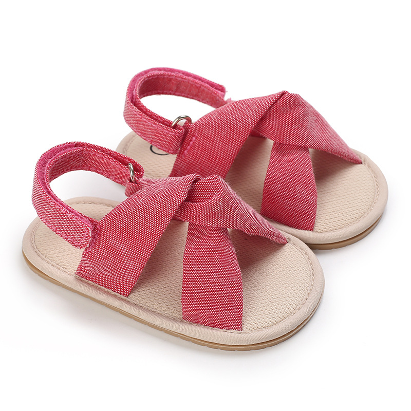 Breathable Summer Baby Girls Sandals, Toddlers Simple Style Solid Color Casual Soft Sole Shoes Newborn First Walkers 0-18M