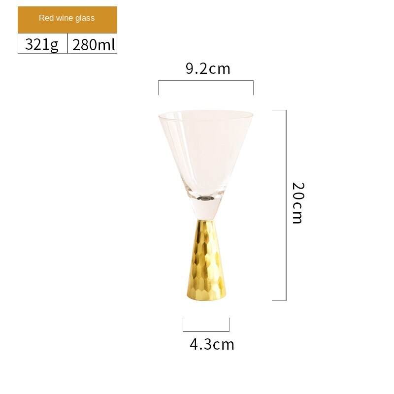 Copa de vino tinto de Chapado En Oro de lujo ligera, copa de cóctel con base dorada, BARRA DE VIDRIO de vino para , utensilios de cocina: A