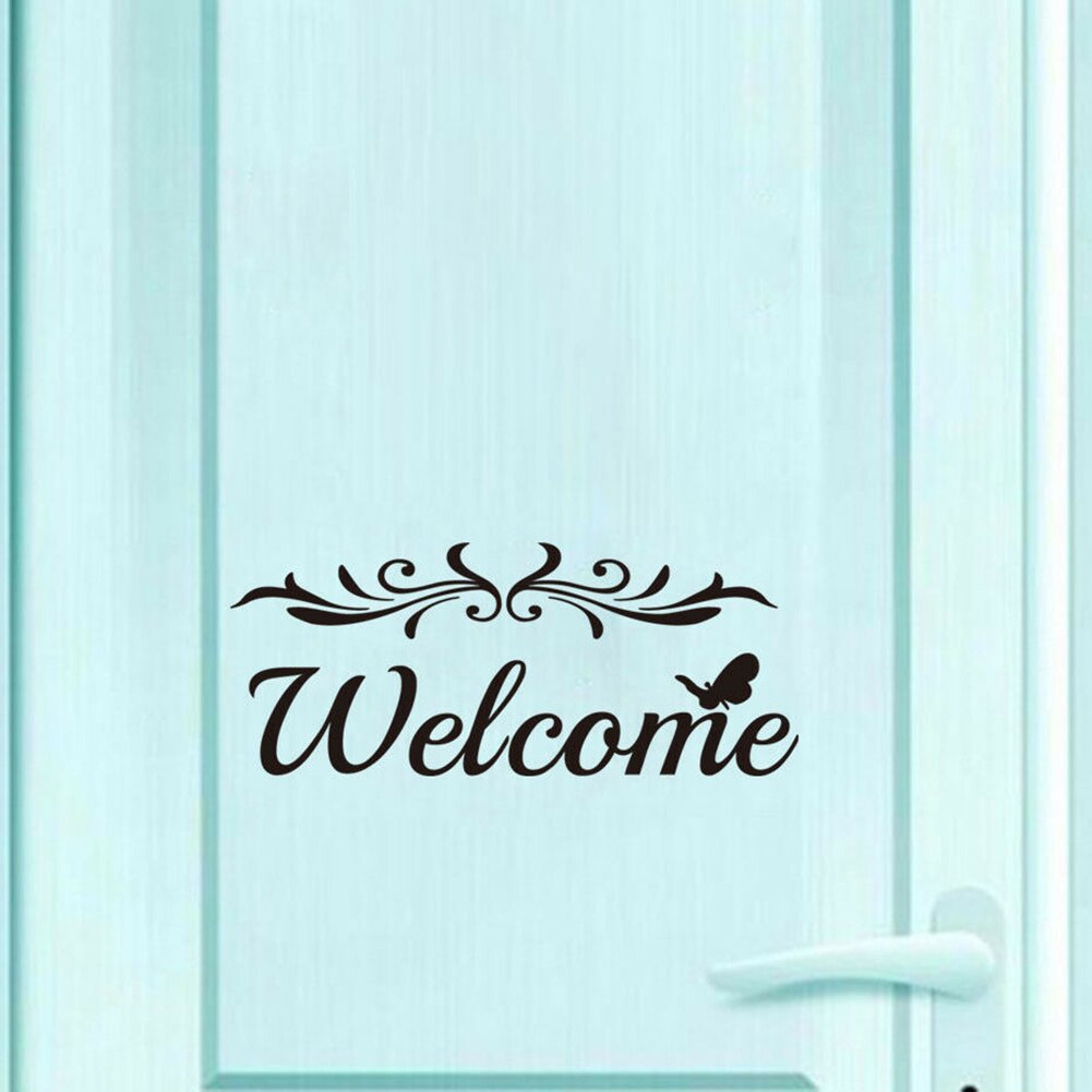 Home Decoration Letter Sign Welcome Wall Stickers Removable Self-Adhesive Decor Pattern Wall Decals Door Stickers