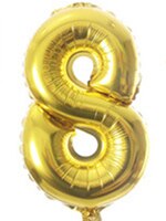 17 inches 40cm balloon Aluminum balloon Birthday party supplies Gold silver balloon Number balloon Gold figures: 8