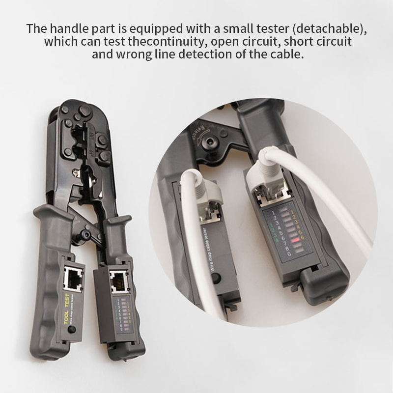 3 in 1 Network Cable Cutting Tool Cable Tester Cable Pliers 4P/6P/8P Wire Cutter Tool Test Crimping Pliers