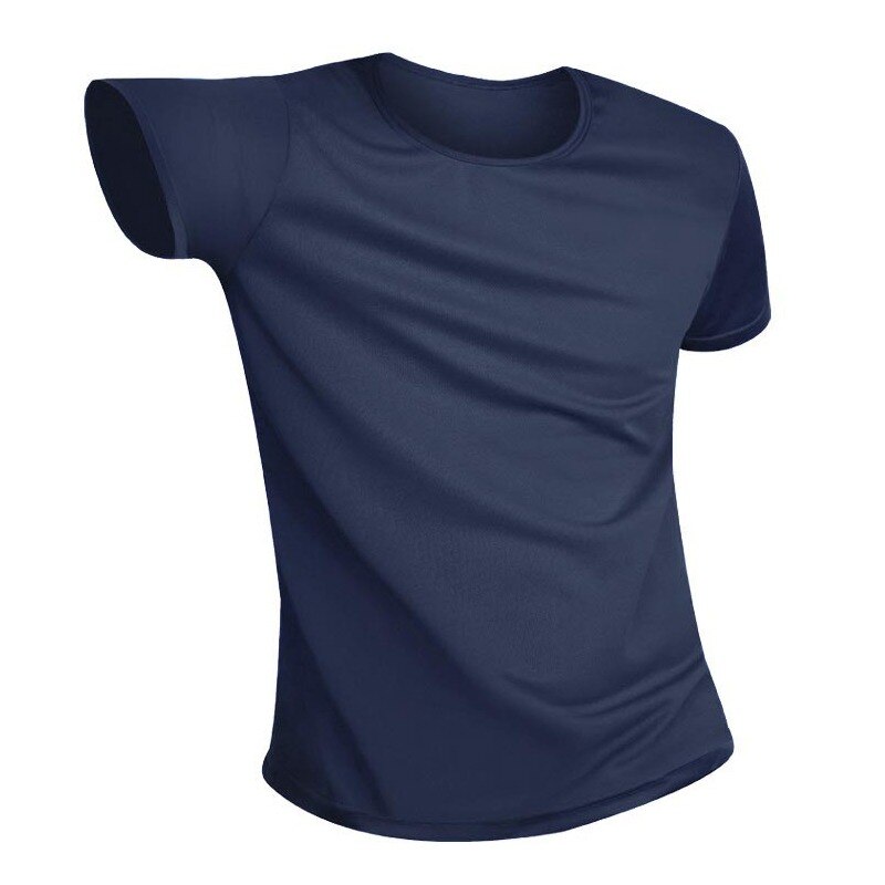 Anti-smutsvattentät män vandring fläcksäker t-shirt hydrofob andas antifouling snabbtorkande topp kortärmad: Blå / Xxl