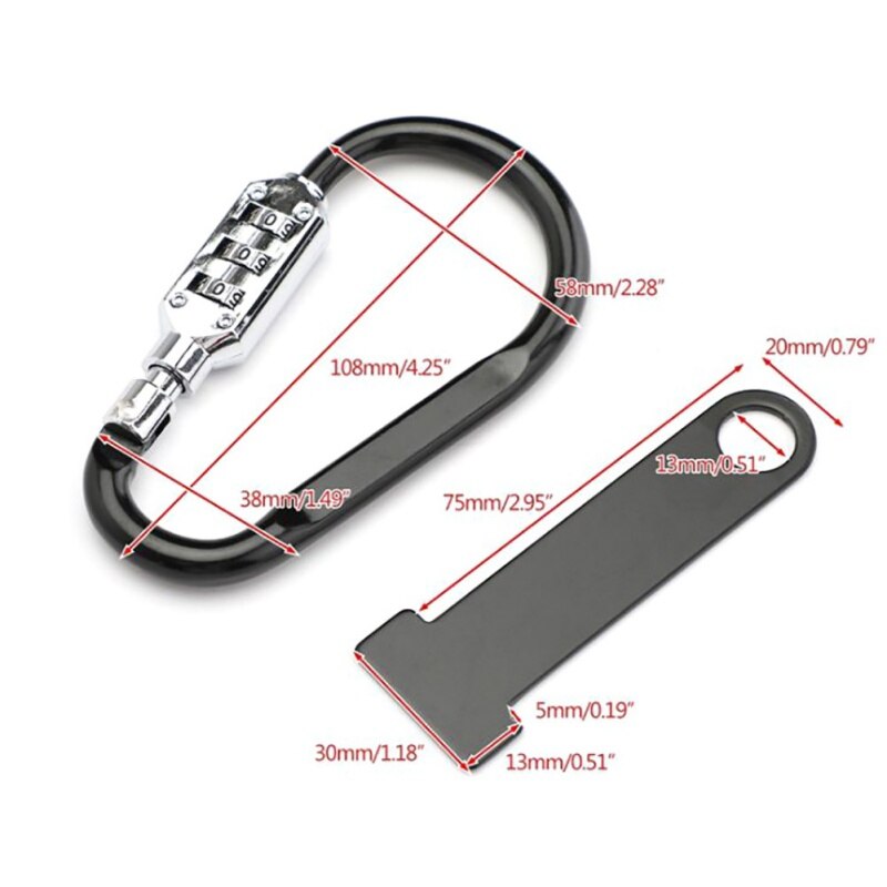 Motorcycle Helmet Lock Buckle Scooter Anti-theft Open Face Helmet Lock Fastener Lock T-bar 3-Digit Combination Bike Tools