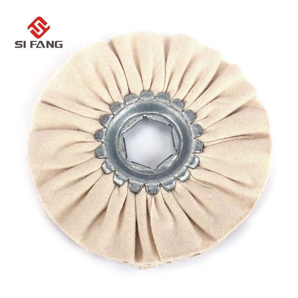 2Pcs 4" Cotton Airway Buffing Wheel Cloth Open Bias Polishing Buffs Wheel Discs Metal Polishing Wheel Abrasive Tools
