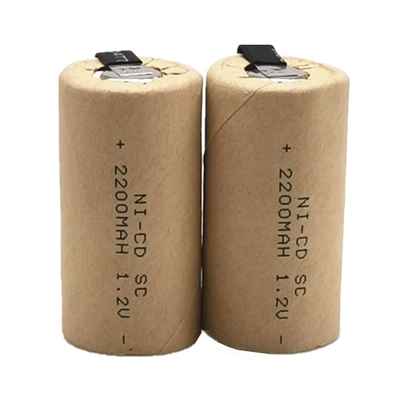 Baterías Nicd sc1.2 V, 2200mah, Sub C, ni-cd, batería recargable SC para destornilladores eléctricos, taladros, herramientas eléctricas