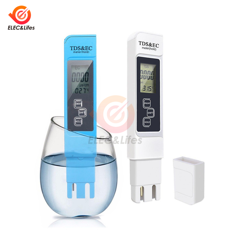 TDS EC medidor de temperatura pluma 3 en 1 Función de conductividad herramienta de medición de de Agua TDS & EC probador 0-9990ppm 15%