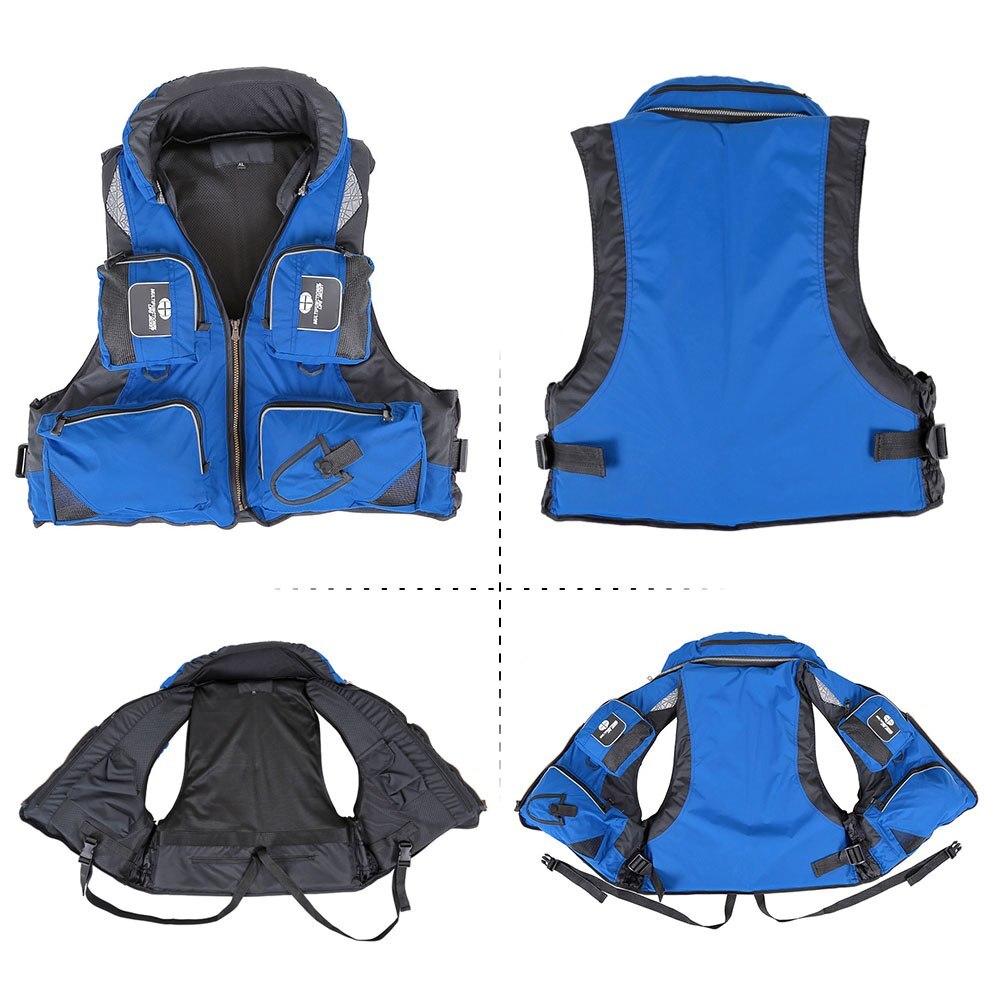 Lixada Adult Polyester Swimming Life Jacket Vest Fisihng Vest Drifting Boating Survival Fishing Safety Jacket Water Sports Wear
