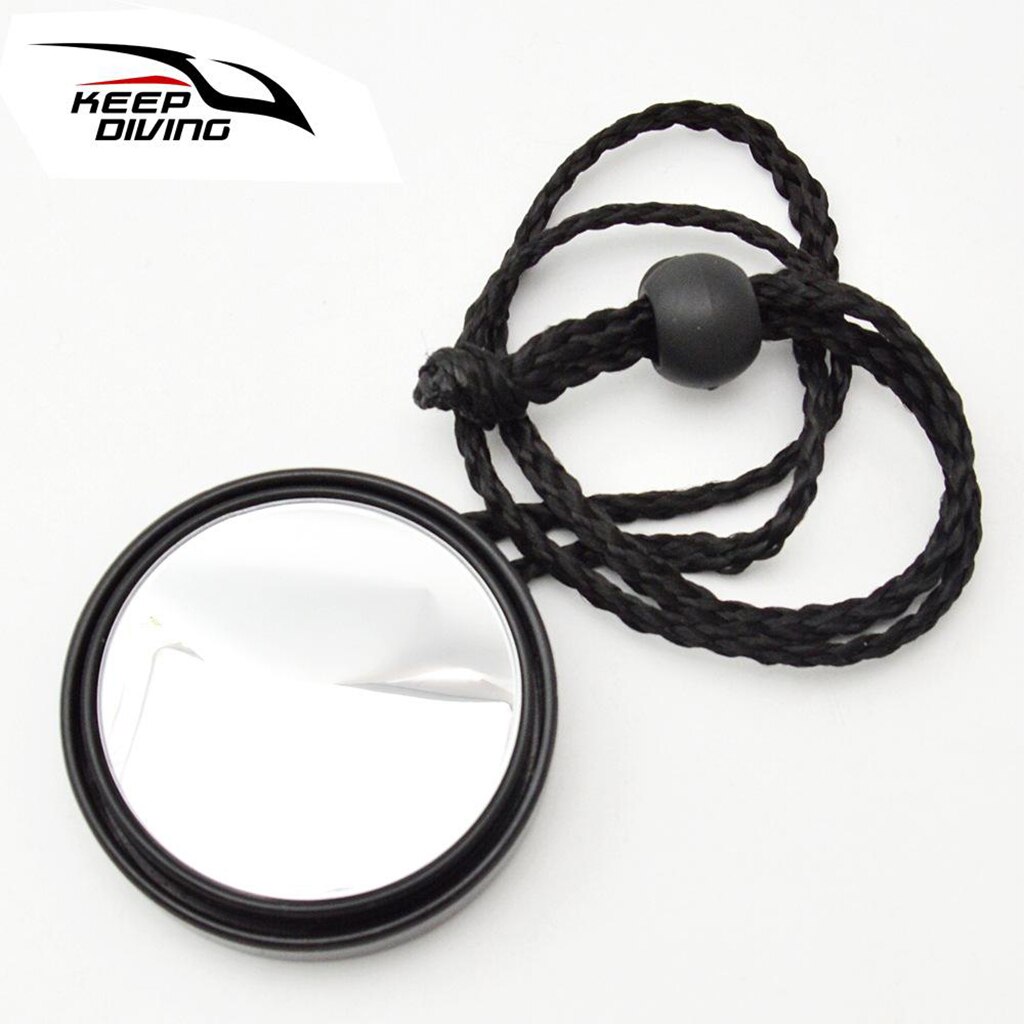 Portable Diving Rearview Mirror Anti-Impact Snorkeling Cave Diving Safety Mirror: Black