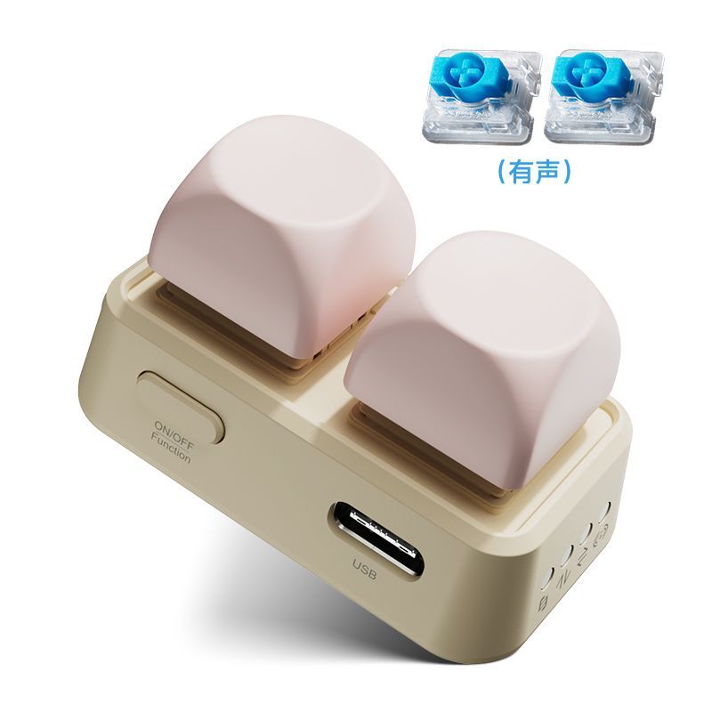 HanLinYue Free2 Mini Portable Keyboard Bluetooth RGB Swap Two-key E-book Page Turner PC Accessories for Tablet/phone/reader: Navy Blue / blue switch