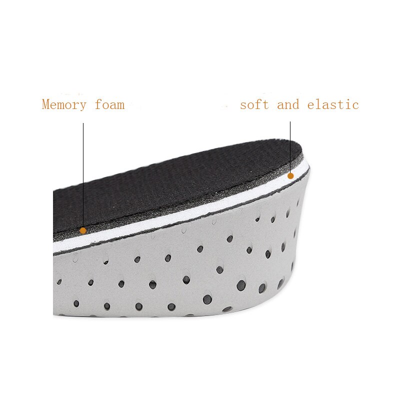 Semelle intérieure respirante rehaussant les chaussures de sport à insertion de talon coussin unisexe 2-4 cm de hauteur augmentant les semelles intérieures