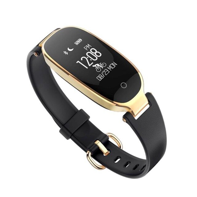 B79 Femminile Braccialetto Intelligente Inseguitore di Fitness PPG ECG Pressione Sanguigna Doppia Frequenza Cardiaca Monitoraggio del Sonno Chiamata di Promemoria PK S3 S3pro: S3 Black Gold