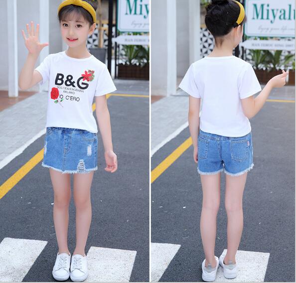 sommer kinder Kleidung Mädchen Shorts Solide Löcher Denim Dünne Baby Mädchen Shorts Für Mädchen Große Kinder Kurze Hosen jean Shorts