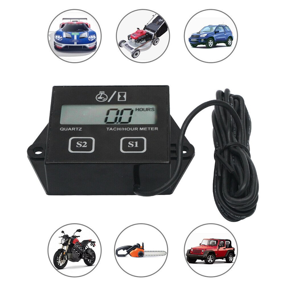Yooreal Digitale Urenteller & Toerenteller - Waterdicht IP68 Voor Motor, Kettingzaag, Tractor, Generator & ATV
