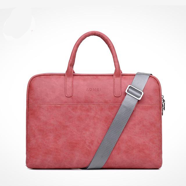 Maletín para ordenador portátil, a la , de Pu, resistente al agua y a los rasguños, 13, 14, 15 pulgadas, para Notebook, bolso de hombro, funda de transporte para hombres y mujeres: Rojo / 15 pulgadas