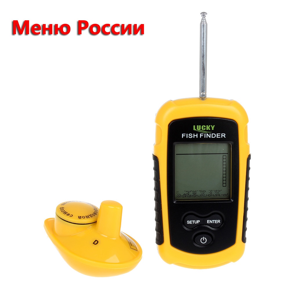 Capteur Sonar Portable Fishfinder, 100m / 328ft Kayak Portable Détecteur de Profondeur de Poisson Transducteur Pêche avec écran LCD pour Bateau Pêche Pêche en Mer