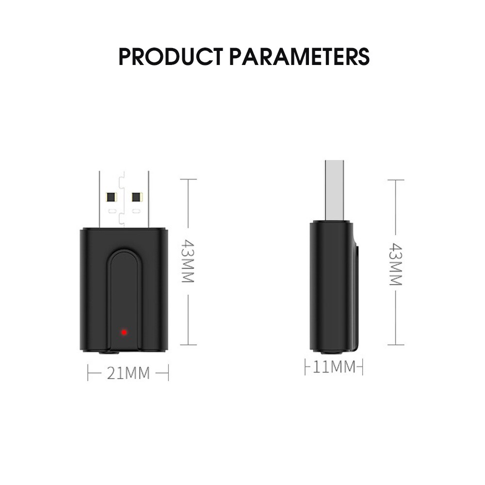 Commutateur de à un bouton, Bluetooth 5.0, récepteur Audio, émetteur de musique stéréo sans fil, 3.5mm, prise AUX RCA USB, adaptateur Bluetooth
