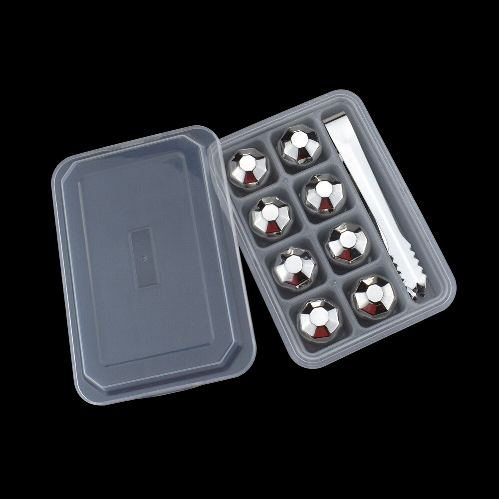 Reusable Stainless Steel Whiskey Stones Ice Cubes Wine Chillers Drinks Cooler Champagne Whiskey Bar Accessories Home Bars: Masonry 8PCbox clip