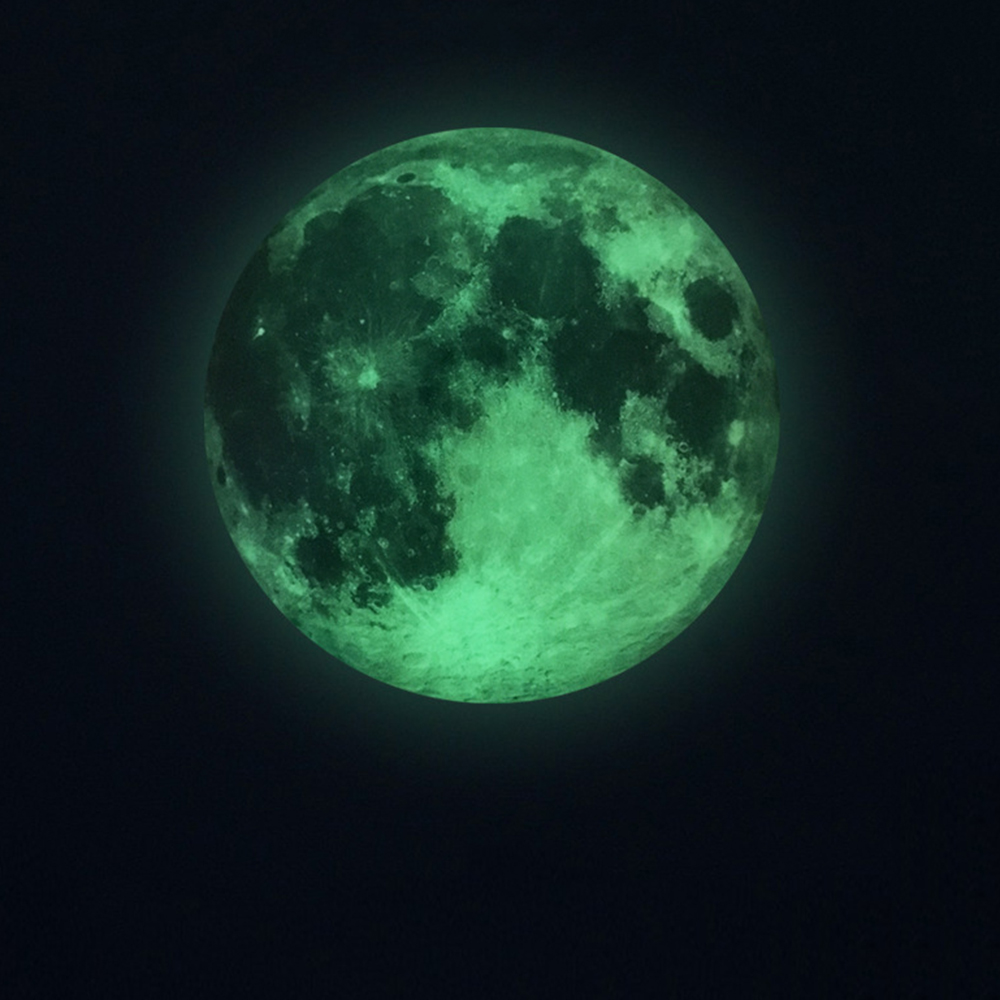 Moon Fluorescent Sticker 8/12/20/30cm Diy 3D Moon Earth Wall Sticker Kids Room Decoration Home Decor