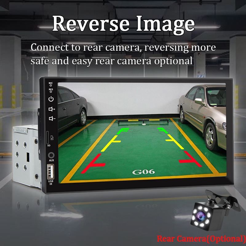 7 "autoradio 1 Din Carplay Android Auto Multimediaspeler HD Touchscreen FM AUX-ingang Bluetooth MirrorLink Universele autoradio