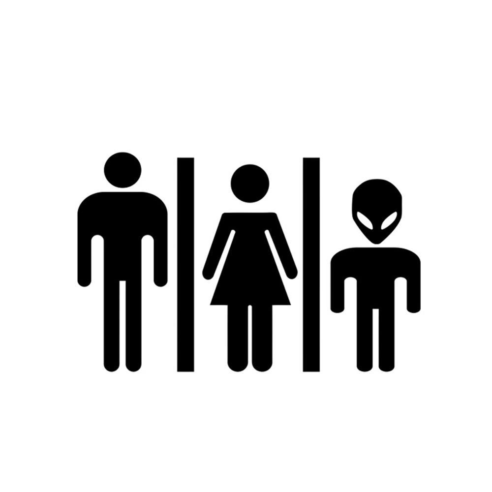 Manliga och kvinnliga och främmande toalettskyltar väggdekal för badrumsdekoration väggmålning tapeter pvc roliga klistermärken