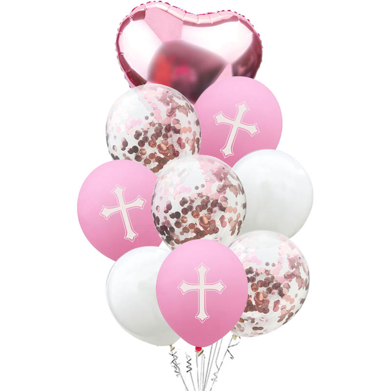 Ballon Pasen Bless Cross Pasen Ballonnen Party Pasen Decoratie Ballon Doop Gevorkte Heilige Communie Gunsten Christen Deco XN