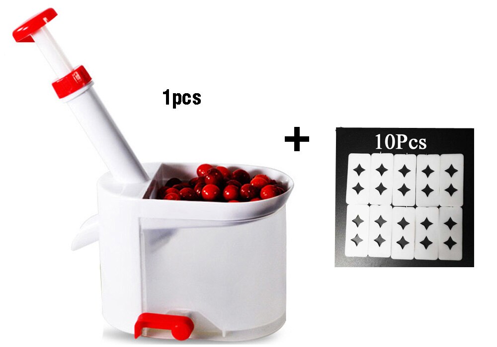 Cherry Pitter Zaad Remover Machine Fruit Nucleaire Corer Met Container Keuken Accessoires Gadgets Tool Voor Keuken: 1M 10pcs pad